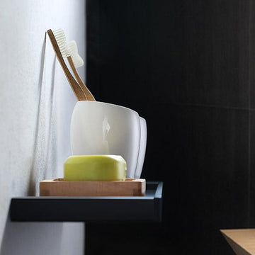 Tierney Modern Stainless Steel Matte Black Bathroom Shelf Wall Mounted